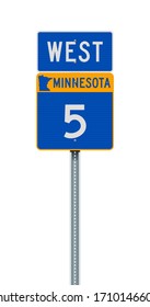 Vector illustration of the Minnesota State Highway road sign on metallic post