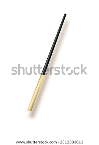 Vector illustration of miracle magical stick with sparkle isolated on transparent background. magic wand suspended in thin air with a drop shadow and clipping path