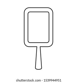 Vector illustration of mirror and gold icon. Graphic of mirror and handle stock vector illustration.