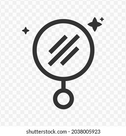Vector illustration of mirror icon in dark color and transparent background(png).