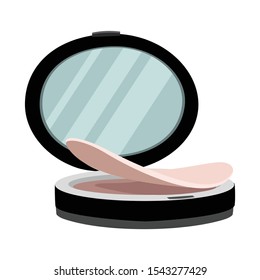 Vector illustration of mirror and puff-box icon. Web element of mirror and blusher stock symbol for web.