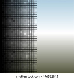 Vector illustration of Mirrored background. Abstraction. Squares.