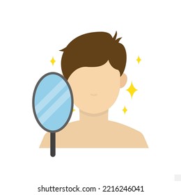 Vector illustration of mirrored face icon sign and symbol. colored man icons for website design .Simple design on transparent background (PNG).