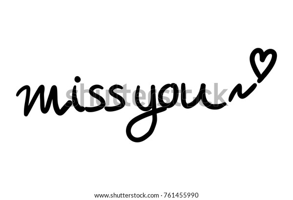 Vector Illustration Miss You Lettering Text Stock Vector (Royalty Free ...