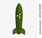 Vector illustration of missile bomb on transparent background