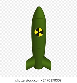 Vector illustration of missile bomb on transparent background