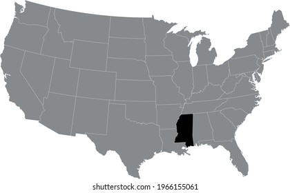 vector illustration of Mississippi map
