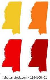 vector illustration of Mississippi maps