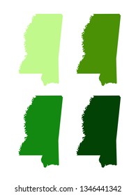 vector illustration of Mississippi maps