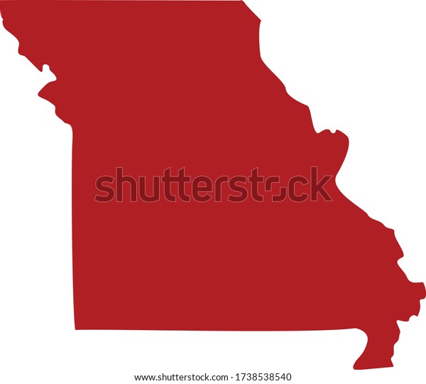 Vector Illustration Missouri Map Stock Vector (Royalty Free) 1738538540 ...
