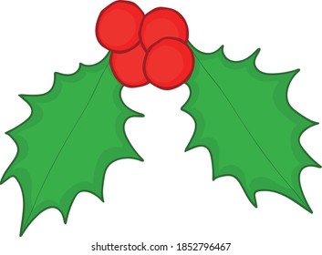 Vector illustration of a mistletoe emoticon