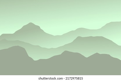 vector illustration of misty mountain natural scenery background.
