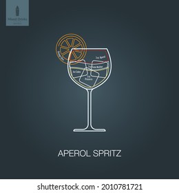 Vector illustration. Mixed alcohol drink. Cocktail