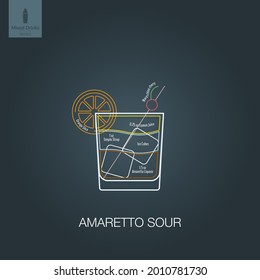 Ilustración vectorial. Bebida de alcohol mixta. Cóctel