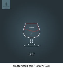 Vector illustration. Mixed alcohol drink. Cocktail