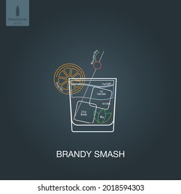 Vector illustration. Mixed alcohol drink. Cocktail
