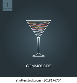 Vector illustration. Mixed alcohol drink. Cocktail