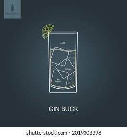 Vector illustration. Mixed alcohol drink. Cocktail