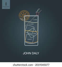 Vector illustration. Mixed alcohol drink. Cocktail
