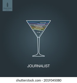 Ilustración vectorial. Bebida de alcohol mixta. Cóctel