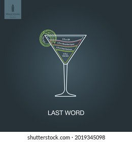 Ilustración vectorial. Bebida de alcohol mixta. Cóctel