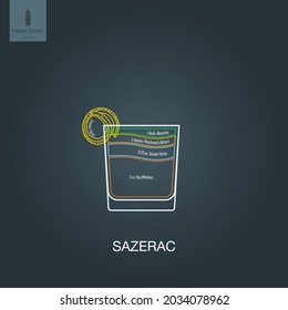 Vector illustration. Mixed alcohol drink. Cocktail