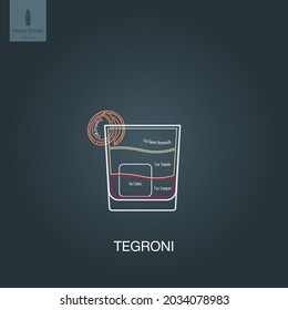 Ilustración vectorial. Bebida de alcohol mixta. Cóctel