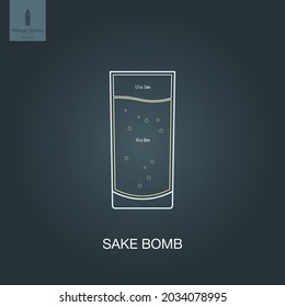 Vector illustration. Mixed alcohol drink. Cocktail