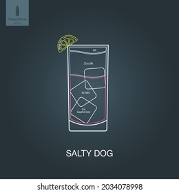Vector illustration. Mixed alcohol drink. Cocktail