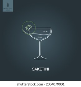 Vector illustration. Mixed alcohol drink. Cocktail