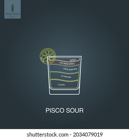 Vector illustration. Mixed alcohol drink. Cocktail