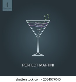 Vector illustration. Mixed alcohol drink. Cocktail