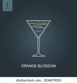 Vector illustration. Mixed alcohol drink. Cocktail