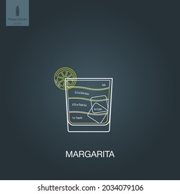 Ilustración vectorial. Bebida de alcohol mixta. Cóctel