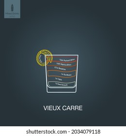 Ilustración vectorial. Bebida de alcohol mixta. Cóctel