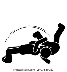 vector illustration of mixed martial arts, fighting, brawling, throwing, punching