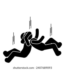 vector illustration of mixed martial arts, fighting, brawling, throwing, punching