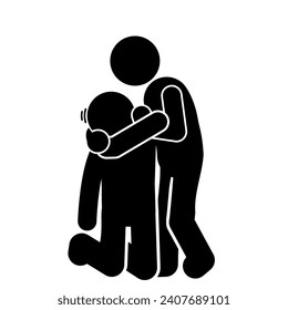 vector illustration of mixed martial arts, fighting, brawling, throwing, punching