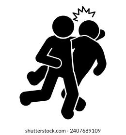 vector illustration of mixed martial arts, fighting, brawling, throwing, punching