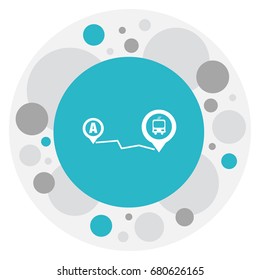 Vector Illustration Of Mixed Symbol On Route Icon. Premium Quality Isolated Navigation Element In Trendy Flat Style.