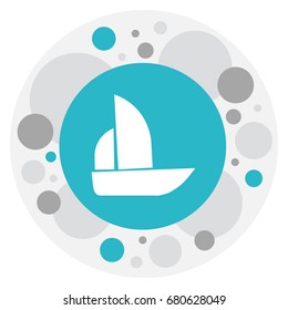 Vector Illustration Of Mixed Symbol On Boat Icon. Premium Quality Isolated Yacht  Element In Trendy Flat Style.