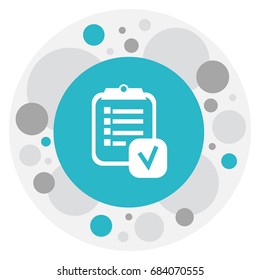 Vector Illustration Of Mixed Symbol On Checklist Icon. Premium Quality Isolated Questionnaire Element In Trendy Flat Style.