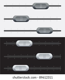 Vector illustration of mixer sliders in two colors