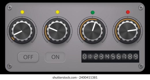 Vector illustration of a mixing console or sound, digital board.