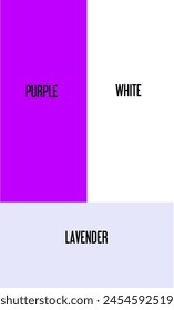 vector illustration of a mixture of 2 colors, a mixture of purple and white results in lavender
