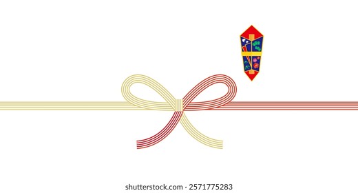 Vector illustration of mizuhiki. Noshi.　Gift wrapping paper background illustration.