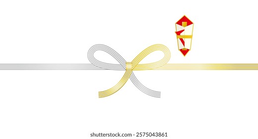 Vector illustration of mizuhiki. Noshi.　Gift wrapping paper background illustration.