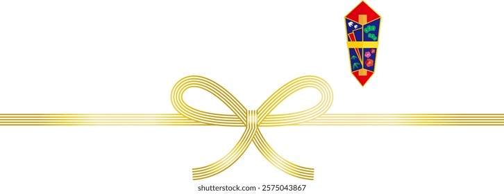 Vector illustration of mizuhiki. Noshi.　Gift wrapping paper background illustration.