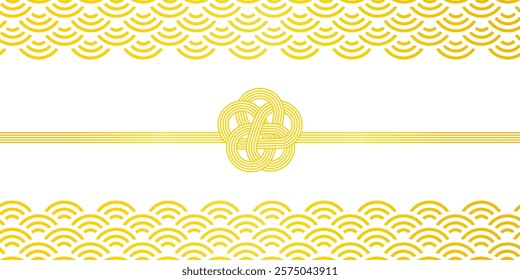 Vector illustration of mizuhiki. Noshi.　Gift wrapping paper background illustration.