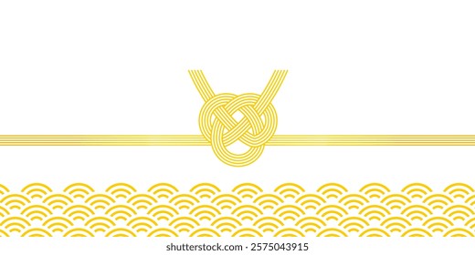 Vector illustration of mizuhiki. Noshi.　Gift wrapping paper background illustration.